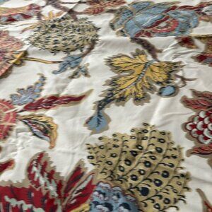 Vibrant Floral Fabric with Leaf Motif